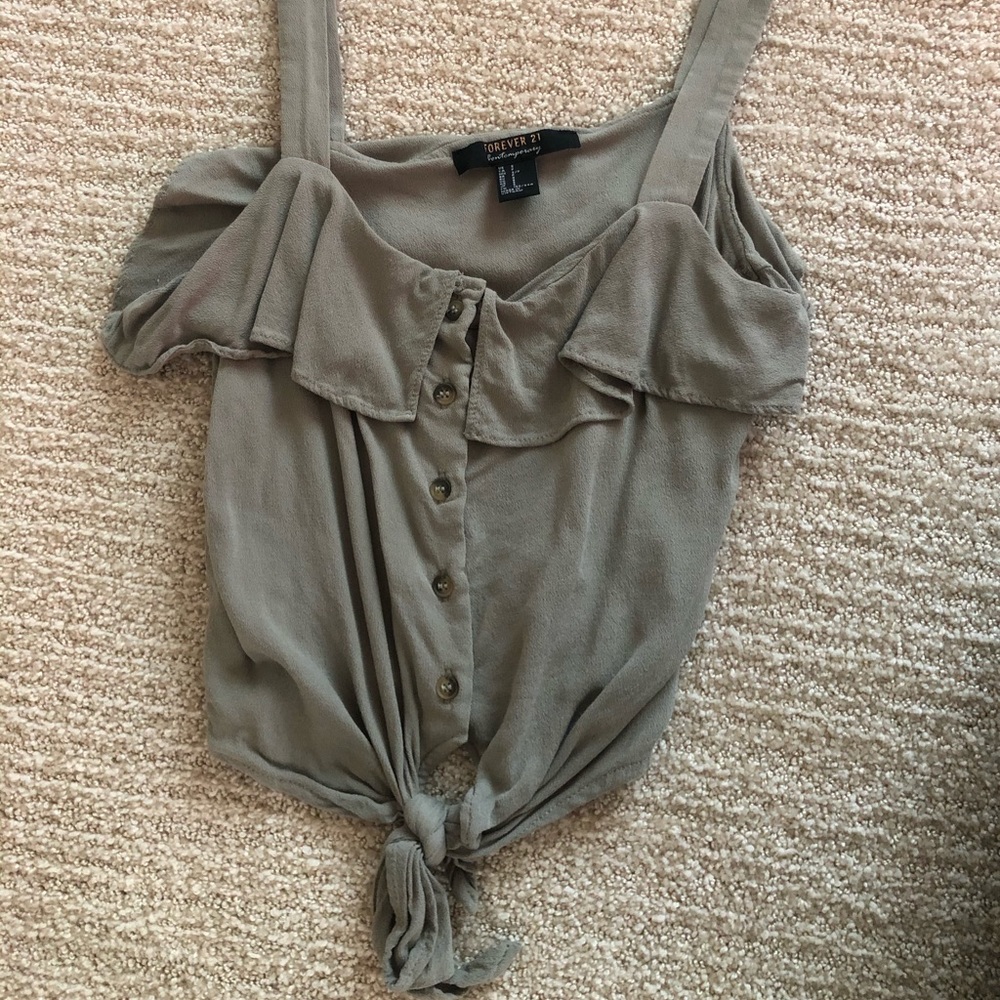 Forever 21 army green tank top